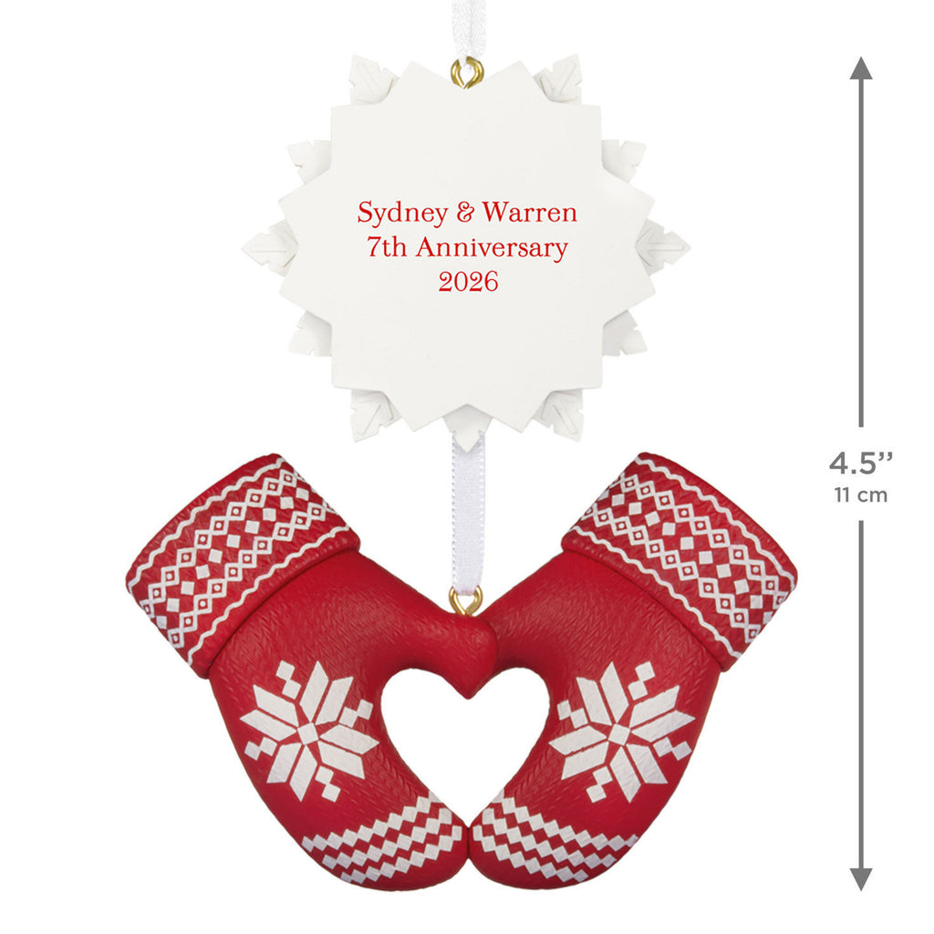 Merry Mittens Personalized Ornament, Custom Text