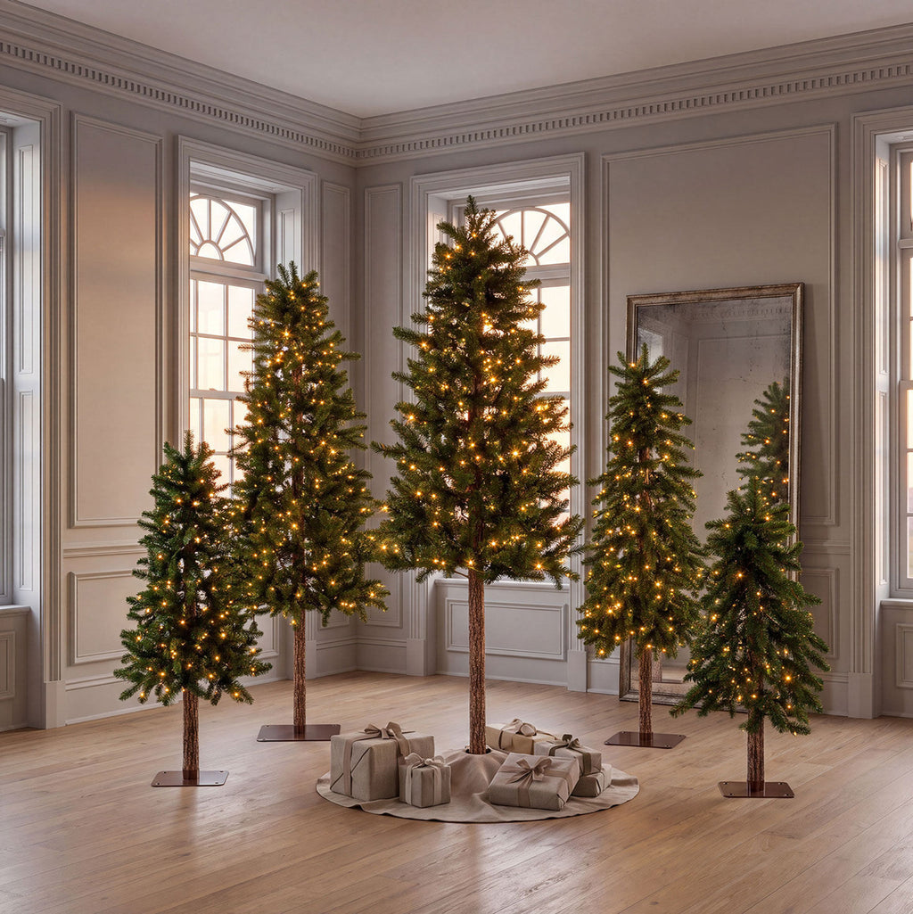 7 ft Pre-Lit Alpine Christmas Tree with 350 Color-Changing LED Lights and 655 Tips