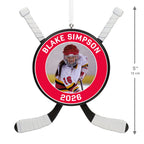 Hockey Star Personalized Photo Ornament, Custom Photo and Text