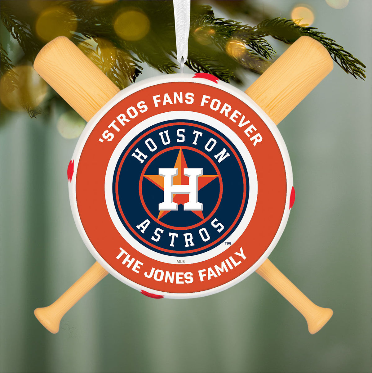MLB Houston Astros™ Baseball Personalized Ornament, Custom Text