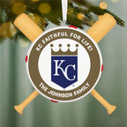 MLB Kansas City Royals™ Baseball Personalized Ornament, Custom Text