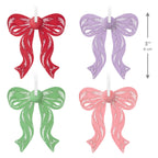 Elegant Bow Quilled Paper Hallmark Ornaments, Set of 4