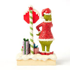 Jim Shore Grinch by Light-Up Stop Sign Figurine, 9.3"