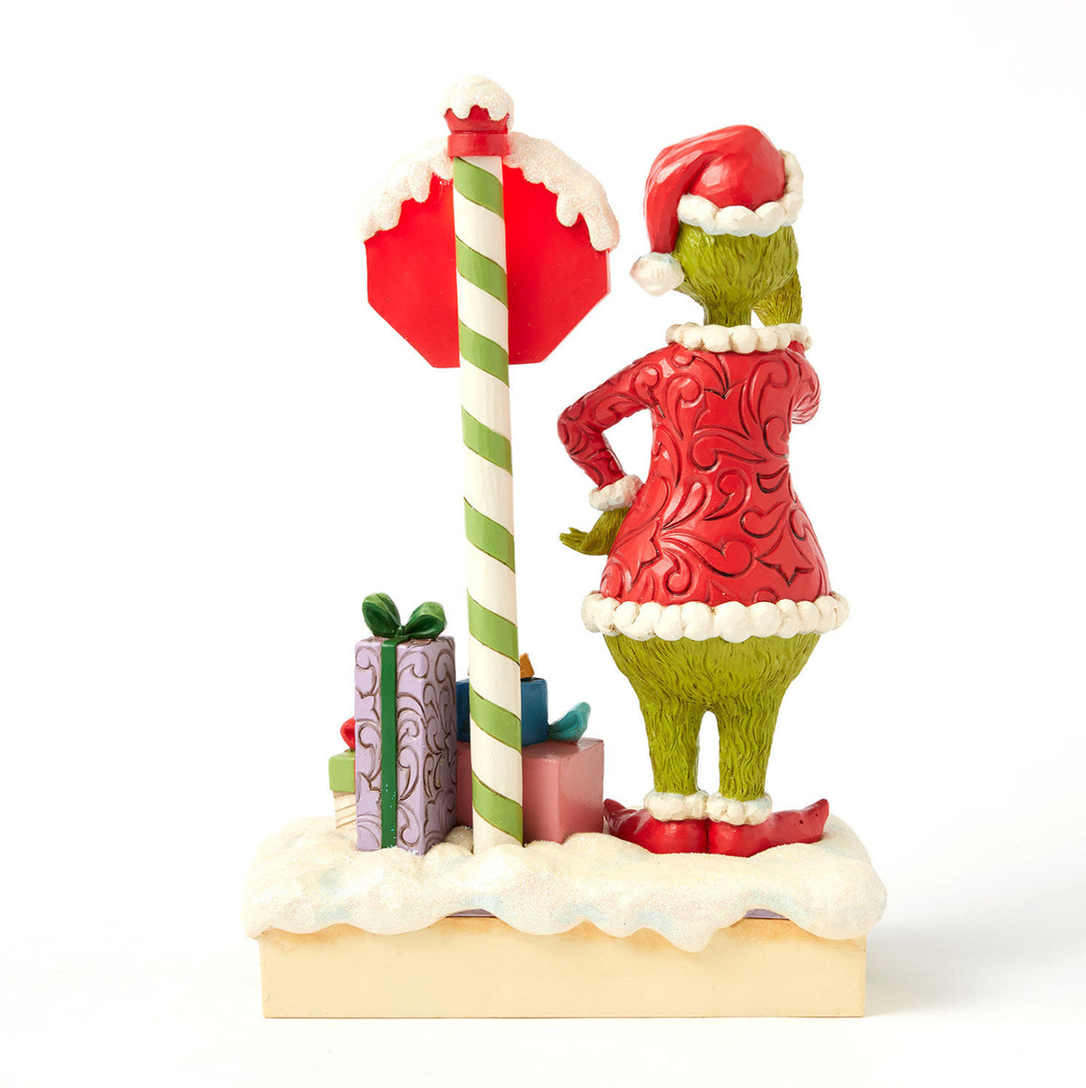 Jim Shore Grinch by Light-Up Stop Sign Figurine, 9.3"