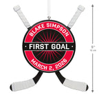 Hockey Star Personalized Ornament, Custom Text