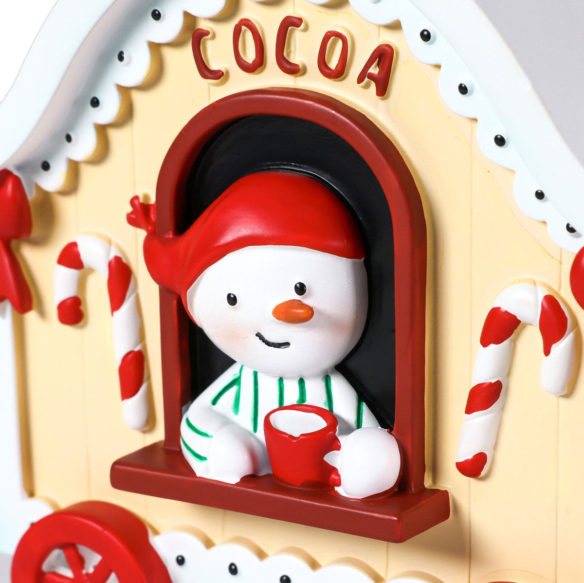 Magic Snowman Village Hot Cocoa Cart Tabletop Decoration, 4.25"