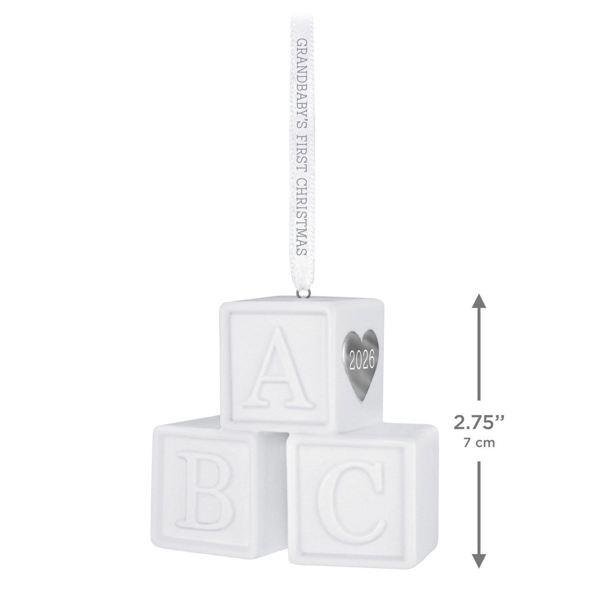 Grandbaby's First Christmas Blocks 2026 Porcelain Ornament