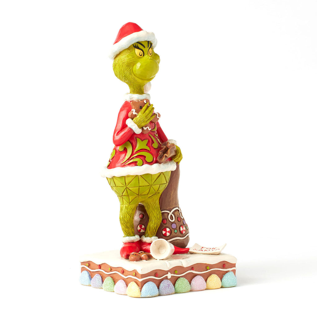 Jim Shore Grinch With Presents Eating Gingerbread Figurine, 8"