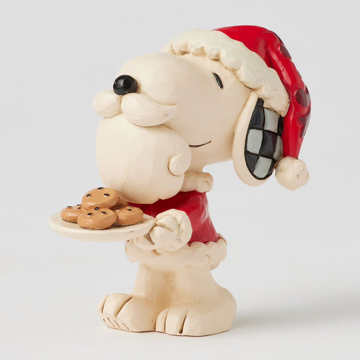 Jim Shore Peanuts Snoopy Santa With Cookie Plate Mini Figurine, 3.3"