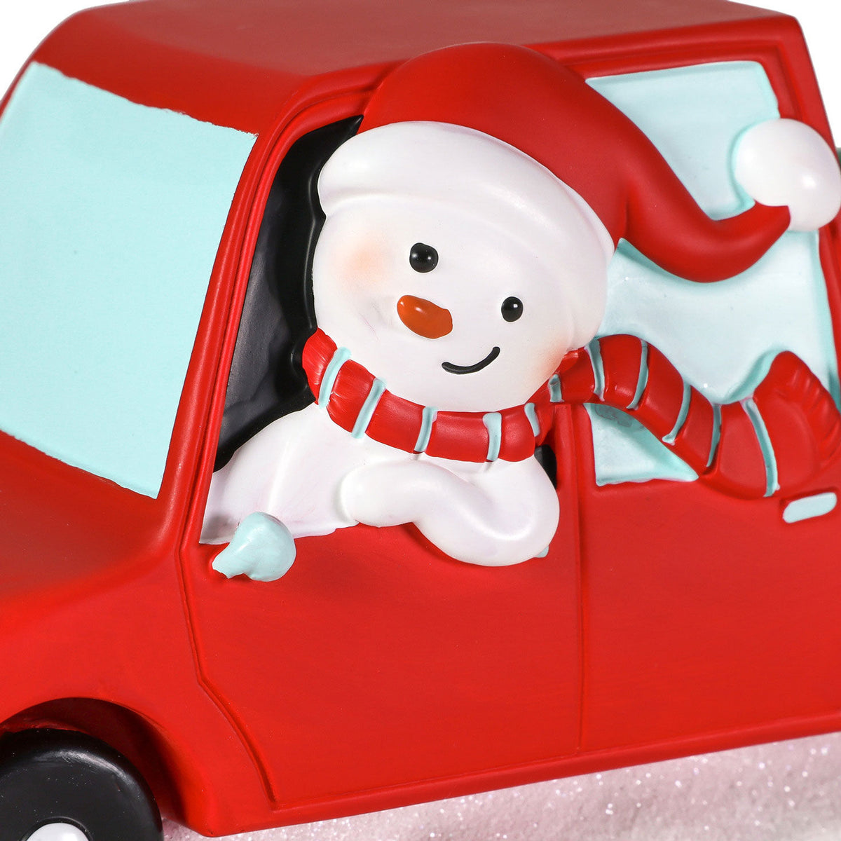 Magic Snowman Village Red Truck Tabletop Decoration, 3"