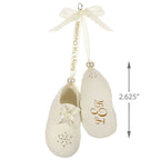 Baby’s First Christmas Monogram Booties Porcelain Personalized Ornament, Custom Text