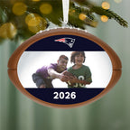 NFL New England Patriots Football Personalized Ornament, Custom Photo and Text
