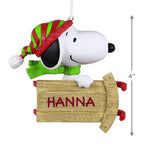 The Peanuts® Gang Sledding With Snoopy Personalized Ornament, Custom Text