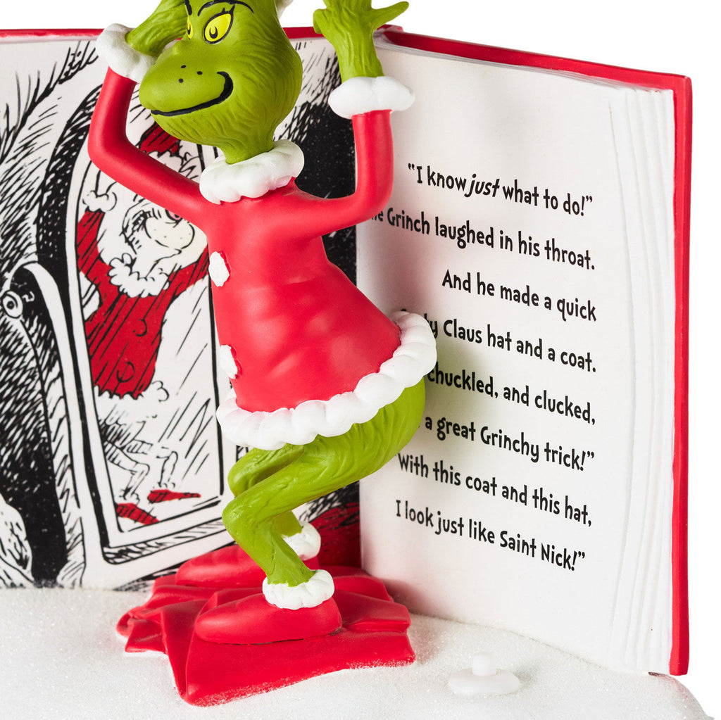 Dr. Seuss's How the Grinch Stole Christmas!™ Grinchy Trick Storybook Figurine With Sound, 7.5"