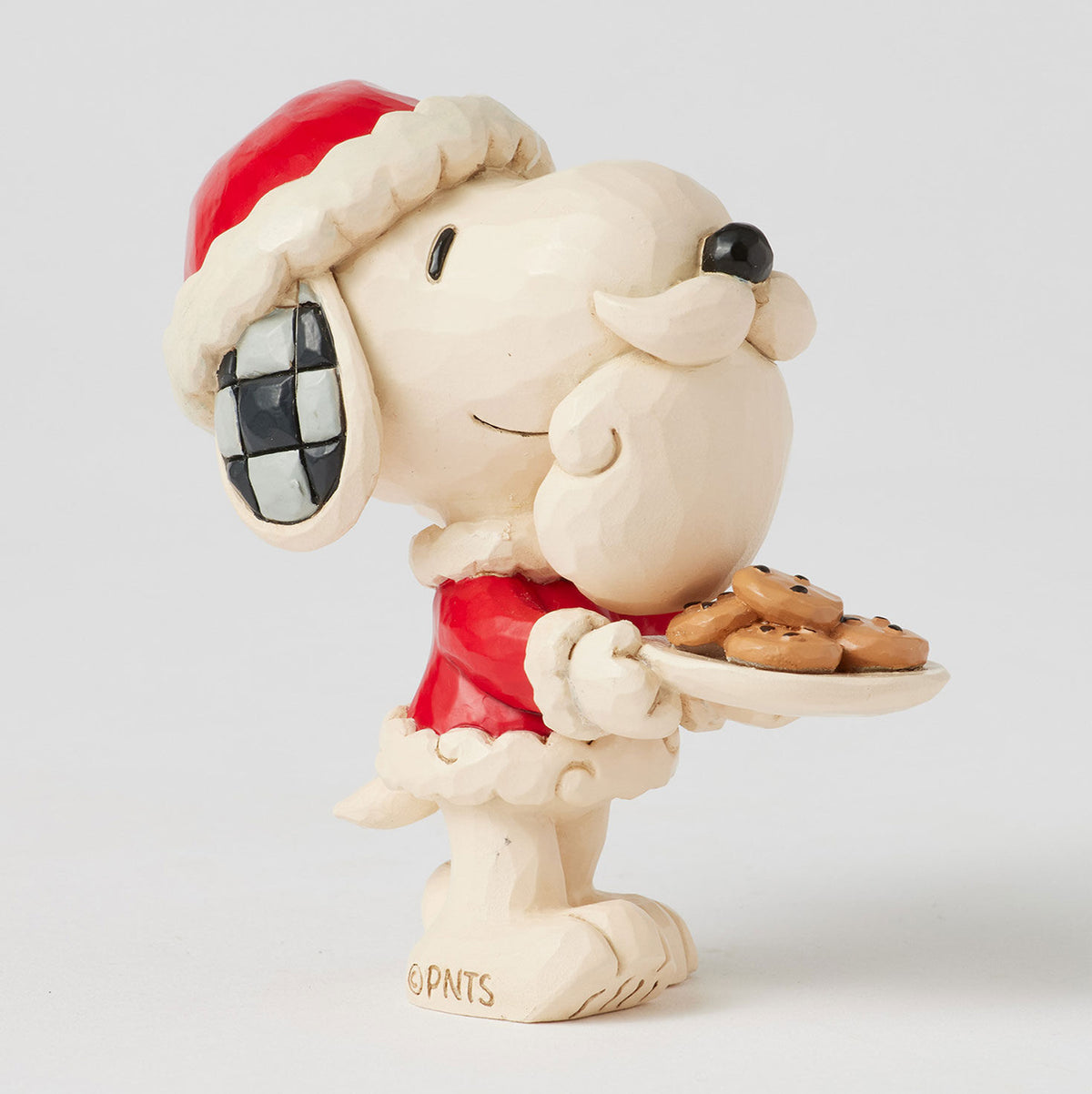 Jim Shore Peanuts Snoopy Santa With Cookie Plate Mini Figurine, 3.3"