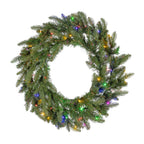 30 in Pre-Lit Natural Cut Saginaw Spruce Wreath with 100 Color-Changing LED Lights