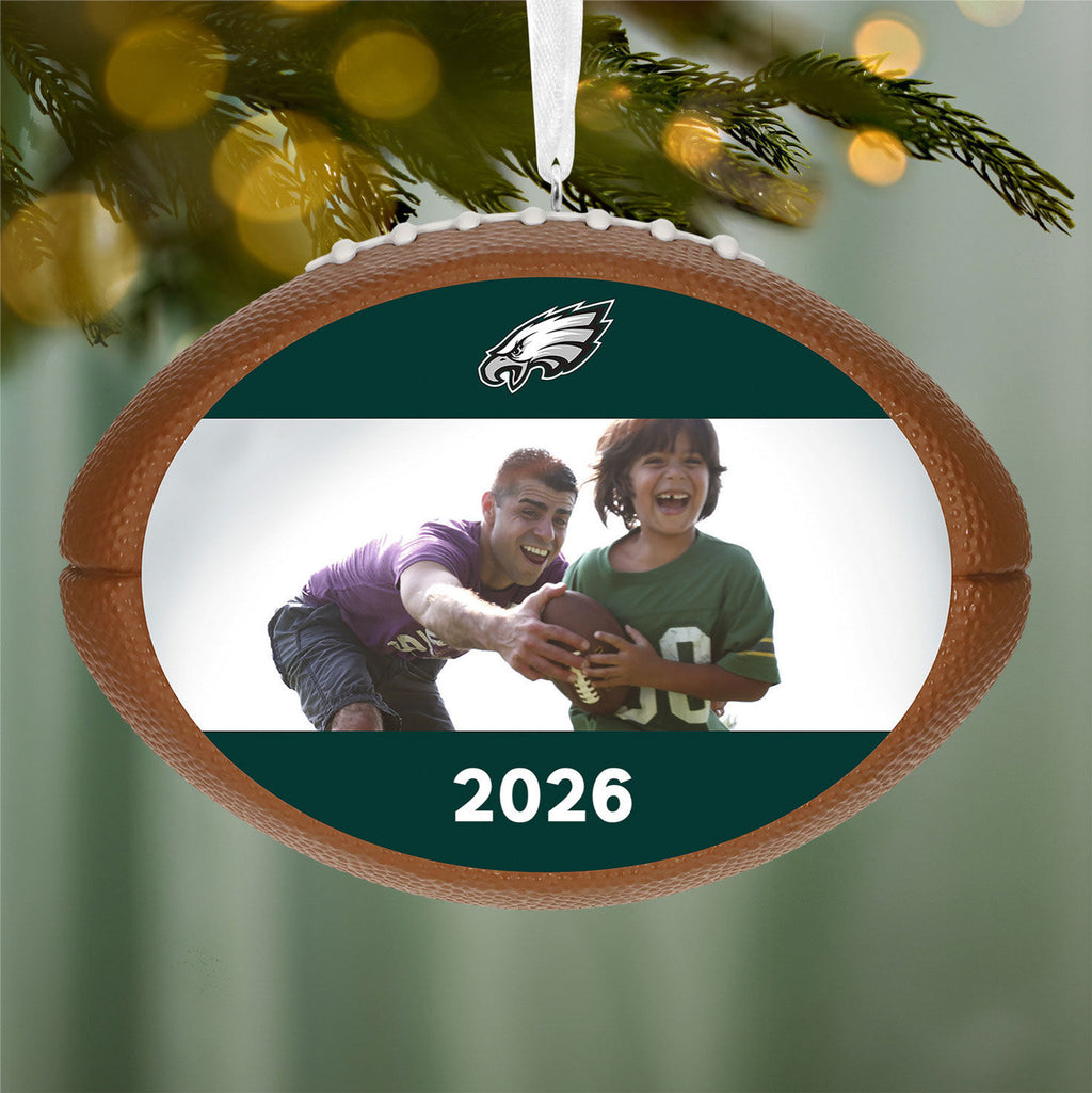 NFL Philadelphia Eagles Football Personalized Ornament, Custom Photo and Text