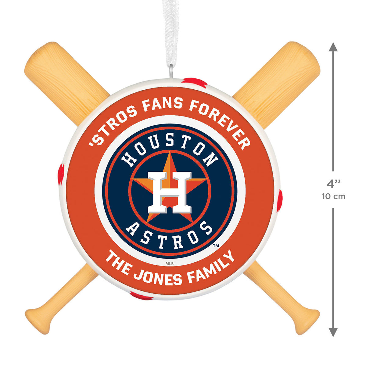 MLB Houston Astros™ Baseball Personalized Ornament, Custom Text