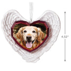Forever Loved Memorial Heart and Angel Wings Personalized Ornament, Custom Photo