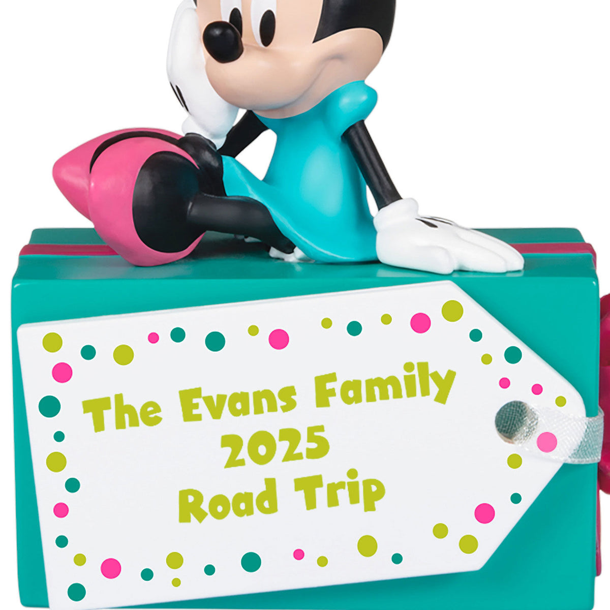 Disney Minnie Mouse Christmas Present Personalized Ornament, Custom Text