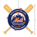 MLB New York Mets™ Baseball Personalized Ornament, Custom Text