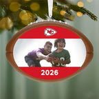 NFL Kansas City Chiefs Football Personalized Ornament, Custom Photo and Text